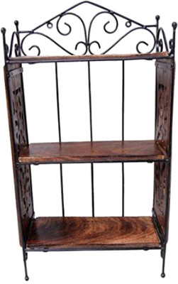 

Craftspoint Wooden, Iron Wall Shelf(Number of Shelves - 2, Brown)