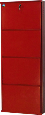

Delite Kom 20 Inches wide Four Door Powder Coated Wall Mounted Metallic Brick Red Metal Shoe Rack(Red, 4 Shelves)