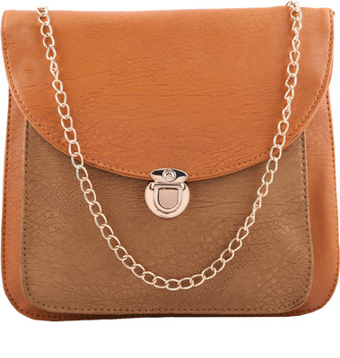 

Fristo Women Casual Tan, Beige PU Sling Bag, Beige;tan