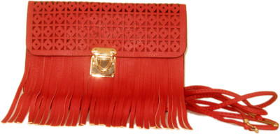 

Sky Marketings Girls Casual Red PU Sling Bag
