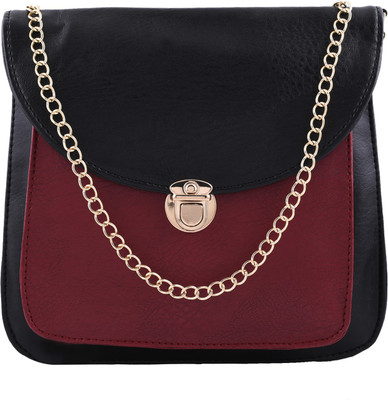 

Fristo Women Casual Black, Maroon PU Sling Bag
