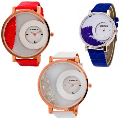 Creator Hall Moon Style Official Gift Watches (units 3) Half Moon Style Analog Watch  - For Women   Watches  (Creator)