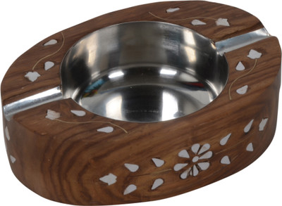

Craft Trade Wooden Oval Ash Tray for Home and Office Brown Wooden Ashtray(Pack of 1)