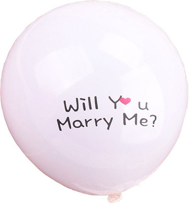 

Futaba Printed Will you marry me Romantic Balloon(White, Pack of 10)