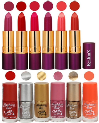 

Rythmx Lipstick and Nail Polish Combo Pack of 12(Set of 12)