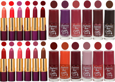 

Rythmx 12 Matte Lipstick + 12 Gel Nail Polish Combo Pack of 24(Set of 24)