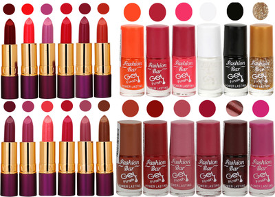 

Rythmx 12 Matte Lipstick + 12 Gel Nail Polish Combo Pack of 24(Set of 24)