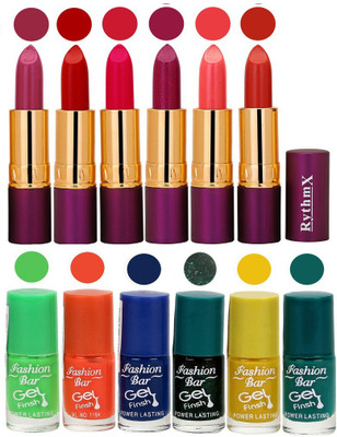

Rythmx Lipstick and Nail Polish Combo Pack of 12(Set of 12)