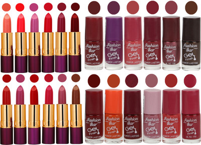 

Rythmx 12 Matte Lipstick + 12 Gel Nail Polish Combo Pack of 24(Set of 24)