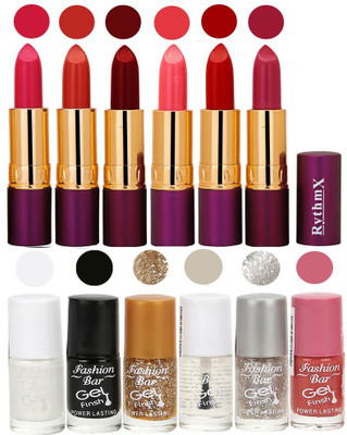 

Rythmx Lipstick and Nail Polish Combo Pack of 12(Set of 12)