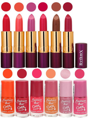 

Rythmx Lipstick and Nail Polish Combo Pack of 12(Set of 12)