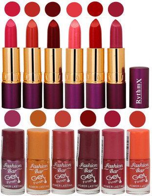 

Rythmx Lipstick and Nail Polish Combo Pack of 12(Set of 12)