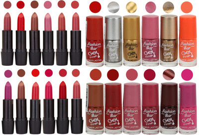 

Rythmx 12 Matte Lipstick + 12 Gel Nail Polish Combo Pack of 24(Set of 24)