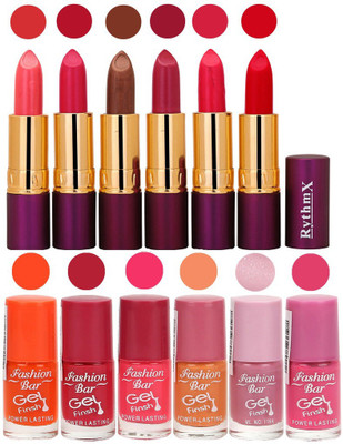 

Rythmx Lipstick and Nail Polish Combo Pack of 12(Set of 12)