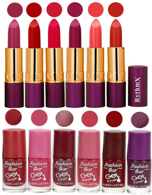 

Rythmx Lipstick and Nail Polish Combo Pack of 12(Set of 12)