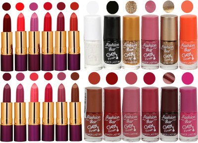 

Rythmx 12 Matte Lipstick + 12 Gel Nail Polish Combo Pack of 24(Set of 24)