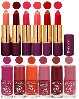 

Rythmx Lipstick and Nail Polish Combo Pack of 12(Set of 12)