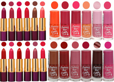 

Rythmx 12 Matte Lipstick + 12 Gel Nail Polish Combo Pack of 24(Set of 24)