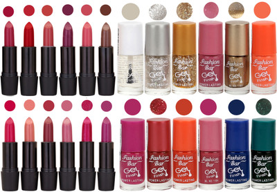 

Rythmx 12 Matte Lipstick + 12 Gel Nail Polish Combo Pack of 24(Set of 24)