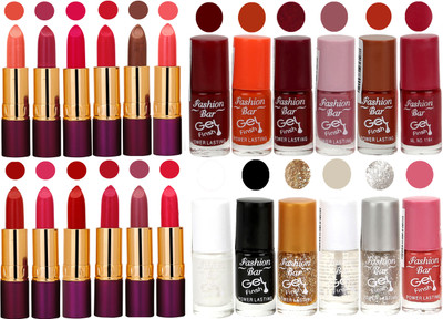 

Rythmx 12 Matte Lipstick + 12 Gel Nail Polish Combo Pack of 24(Set of 24)