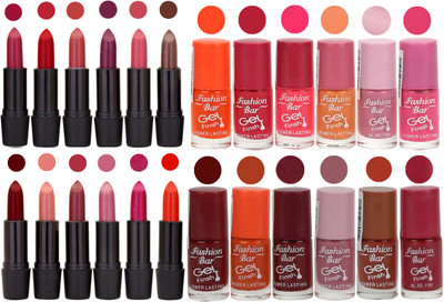 

Rythmx 12 Matte Lipstick + 12 Gel Nail Polish Combo Pack of 24(Set of 24)