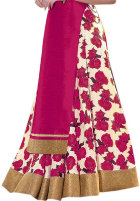 Aika Printed Semi Stitched Lehenga & Kurta(Pink, Beige)