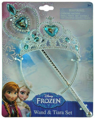 

Beyondstore Disney Frozen Princess Anna & Elsa Magic Wand Tiara Combo Set Hair Accessory Set(Blue)