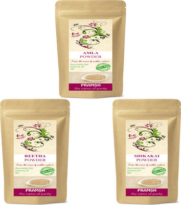 

PRAMSH Premium Quality Amla, Reetha & Shikakai Powder Combo 100gm Each(300 g)