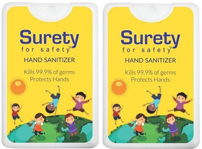 

Surety for Safety Hand Sanitizer Lemon (20ml) (Pack of 2)(40 ml, Bottle, Pack of 2)