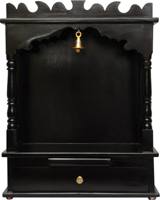 

Pavitra Ghar 12" x 7" x 17.5" Burma Teakwood Mandir (Coffee Polish) Wooden Home Temple(Height: 30 cm)