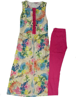 

Kid n Kids Girls Festive & Party Kurti and Legging Set(Multicolor Pack of 1, Multi