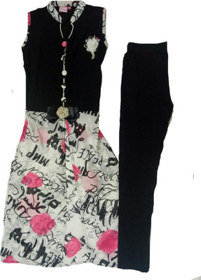 

Kid n Kids Girls Party(Festive) Top Pant(Black, Multicolor