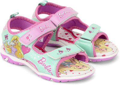 

Barbie Girls Slip-on Sports Sandals(Light Green, Sea green/pink