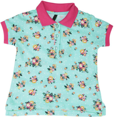 

United Colors of Benetton Boys Floral Print Cotton T Shirt(Blue, Pack of 1, 901