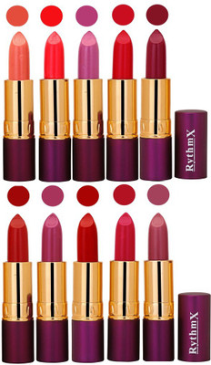 

Rythmx Pops Color Exclusive Matte Lipstick Combo Pack of 10(Shade -0437)