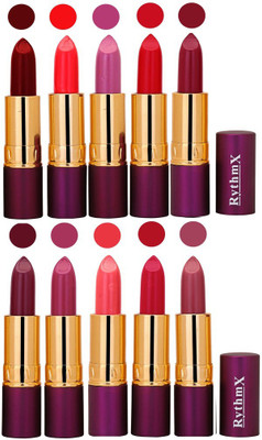 

Rythmx Pops Color Exclusive Matte Lipstick Combo Pack of 10(Shade -0430)