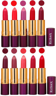 

Rythmx Pops Color Exclusive Matte Lipstick Combo Pack of 10(Shade -0428)