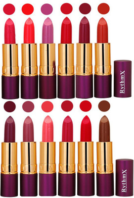

Rythmx Pops Color Exclusive Matte Lipstick Combo Pack of 12(Shade -0445)