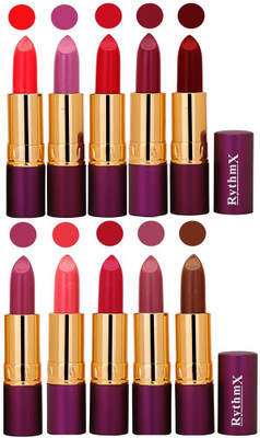 

Rythmx Pops Color Exclusive Matte Lipstick Combo Pack of 10(Shade -0433)