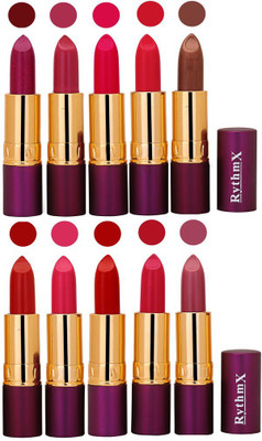 

Rythmx Pops Color Exclusive Matte Lipstick Combo Pack of 10(Shade -0424)
