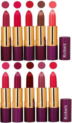 

Rythmx Pops Color Exclusive Matte Lipstick Combo Pack of 10(Shade -0421)