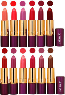 

Rythmx Pops Color Exclusive Matte Lipstick Combo Pack of 12(Shade -0447)
