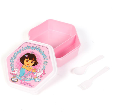 

Jewel Hexacon Character Dora 1 Containers Lunch Box(650 ml), Pink