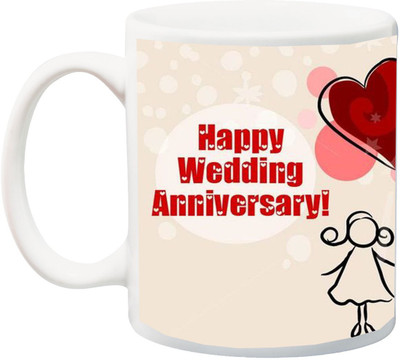 

ME&YOU Happy Wedding Annivarsery Wife/Husband Red HD Printed Ceramic Mug(325 ml), Multicolor