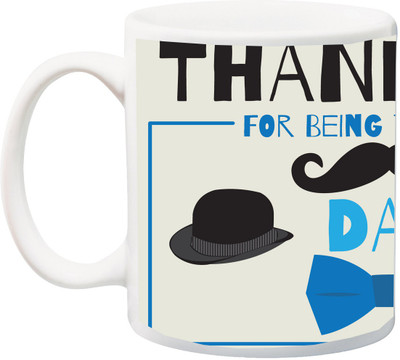 

ME&YOU Gift for Father/Daddy;Thank You For Being The Best Dad blue HD printed Ceramic Mug(325 ml), Multicolor