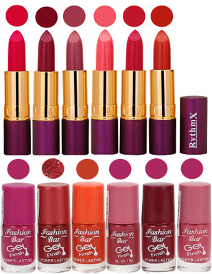 

Fashion Bar Gel Nail Polish Matte Lipstick 2 in 1 Combo Pack Red,Lotous Pink,Voilet Purple,Hot Pink,Rani Mazanta,Redish Orange and Mazanta Purple,Shimmer Red,Orange Frosty,Pink,Maroon,Light Pink Shades(Pack of 3)