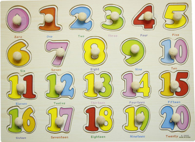 

Hnt Kids wooden pegged numbers with pictorial suggestions(21 Pieces)