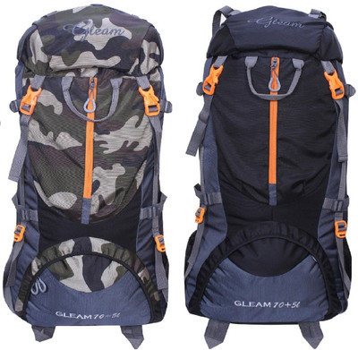 

Gleam 0109 Climate Proof Mountain Trekking / Campaign / Backpack 75 ltr Camouflage & Black with Rain Cover set of 2 Rucksack - 75 L(Multicolor)