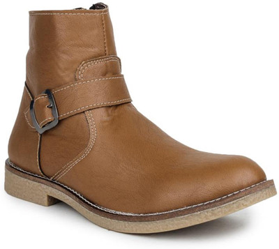 

Digni MONK STRAP WITH ZIPPER BOOT Boots For Men(Beige