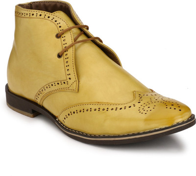 

Eego Italy Stylish and Trendy Lace Up For Men(Olive, Yellow